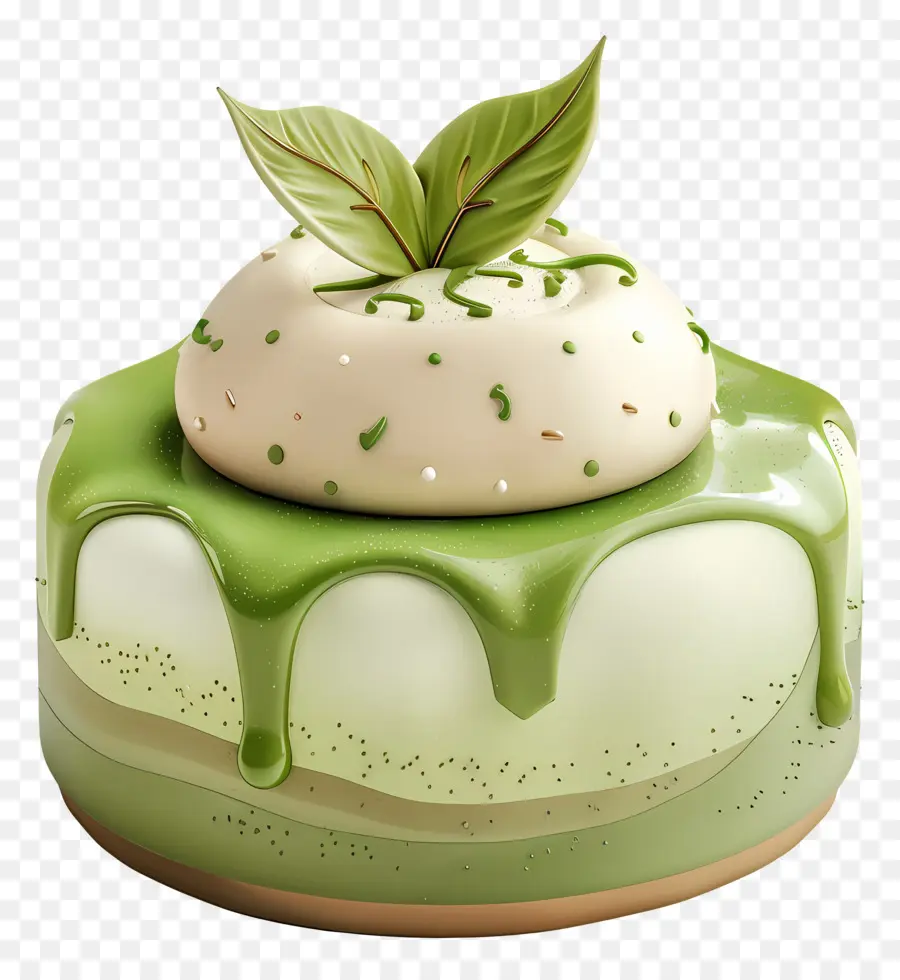 Gâteau 3d，Gâteau Vert PNG