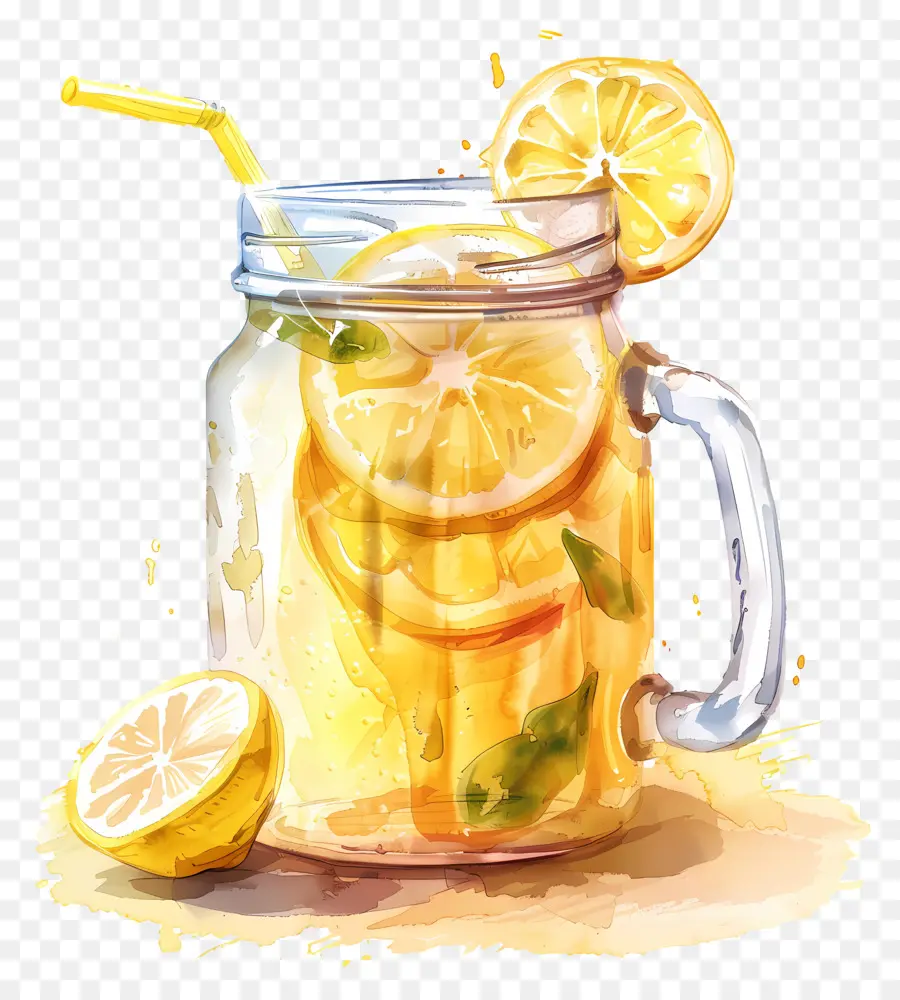 Thé Au Citron，Limonade En Pot PNG