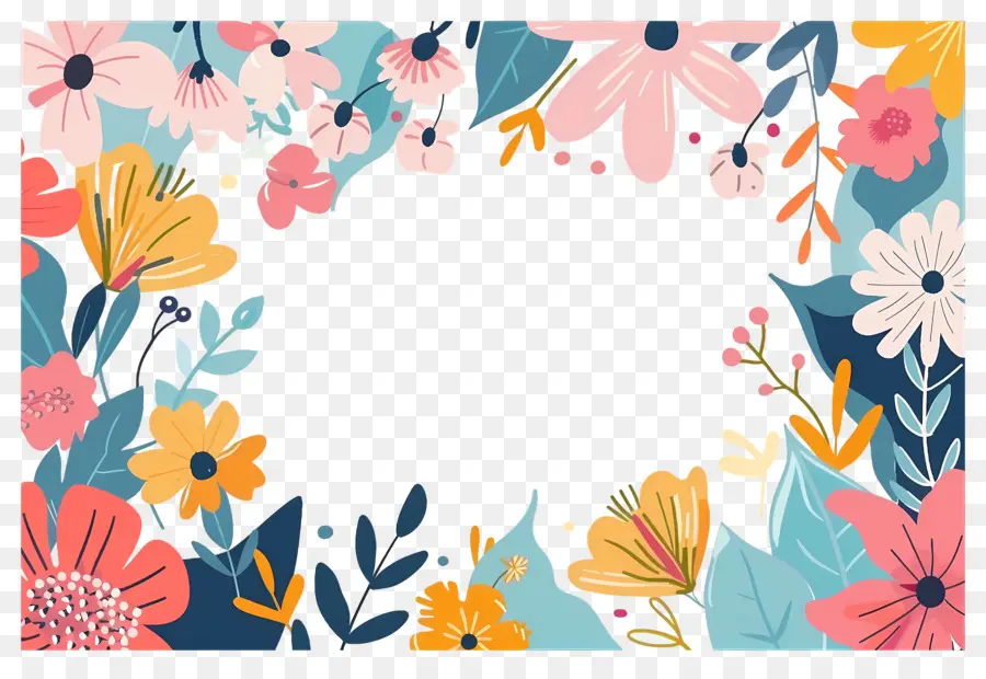 Cadre Floral，Cadre Floral Délicat PNG