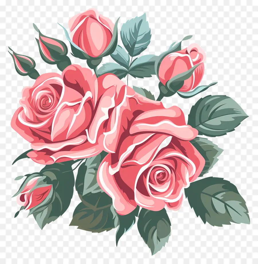 Fleur Rose，Roses Colorées PNG