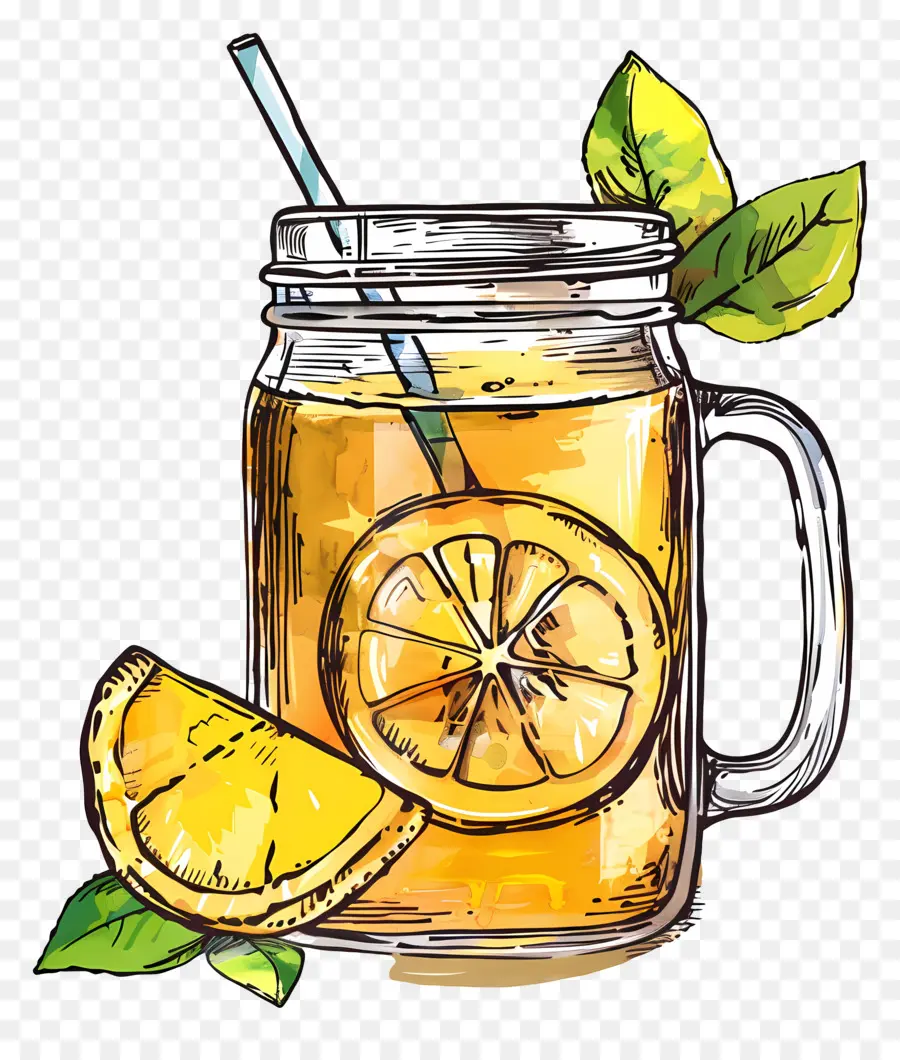 Thé Au Citron，Limonade En Pot PNG