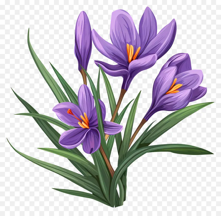 Fleurs De Safran，Fleurs Violettes PNG