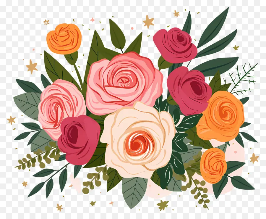 Fleur Rose，Roses Oranges PNG