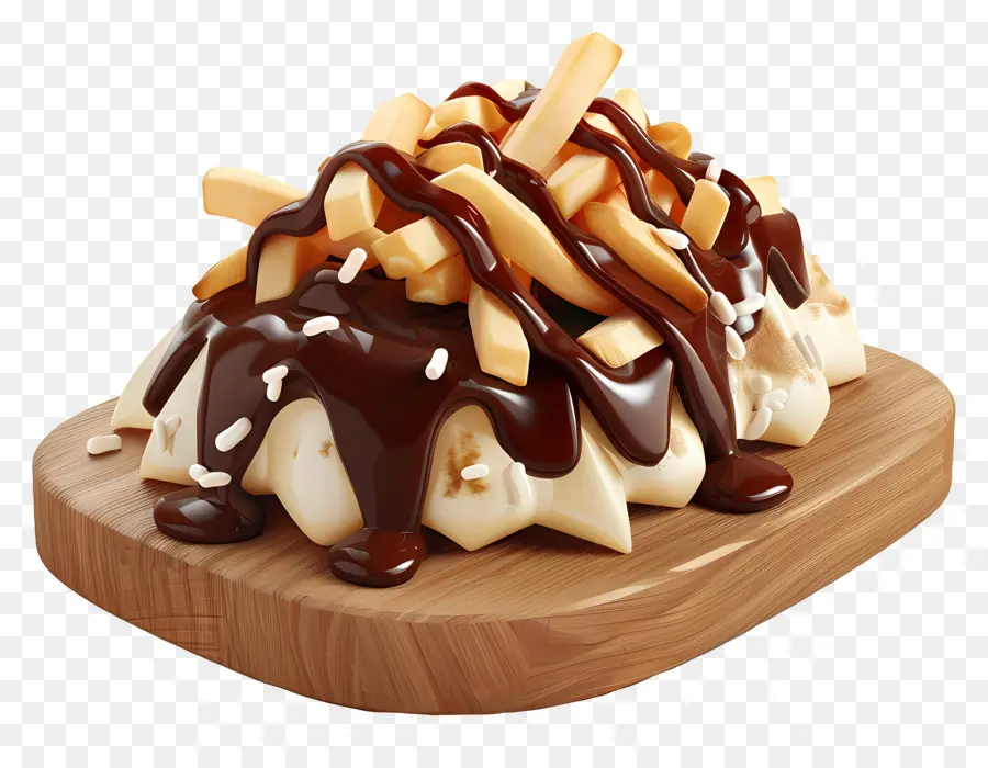 Poutine，Frites à La Sauce Au Chocolat PNG