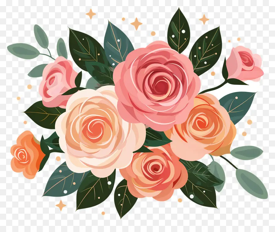 Fleur Rose，Roses Oranges PNG