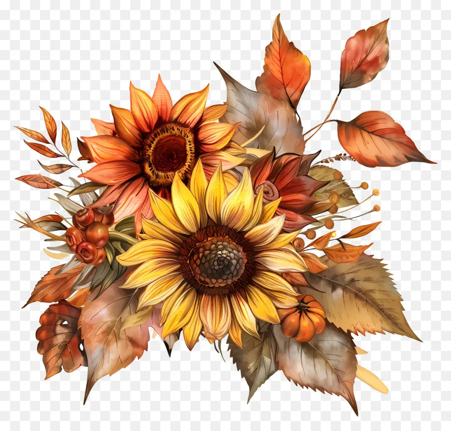 Fleurs D'automne，Tournesols PNG