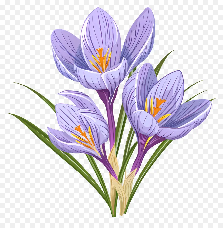 Fleurs De Safran，Fleurs Violettes PNG