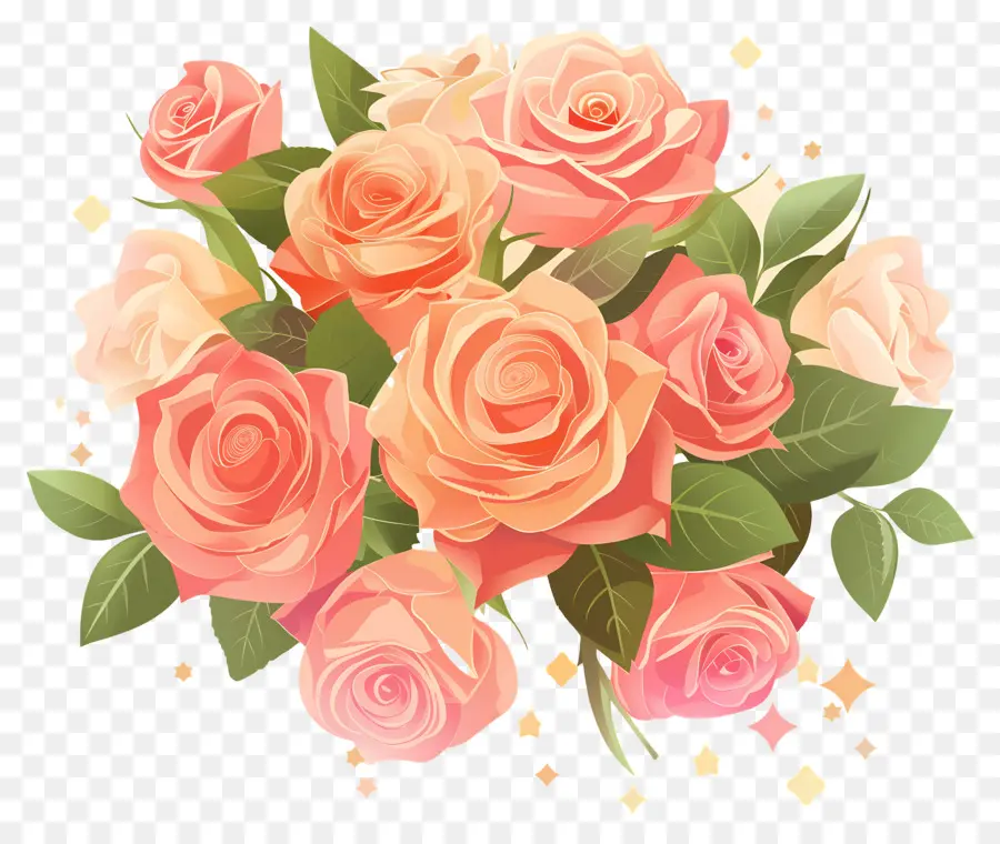 Fleur Rose，Roses Oranges PNG