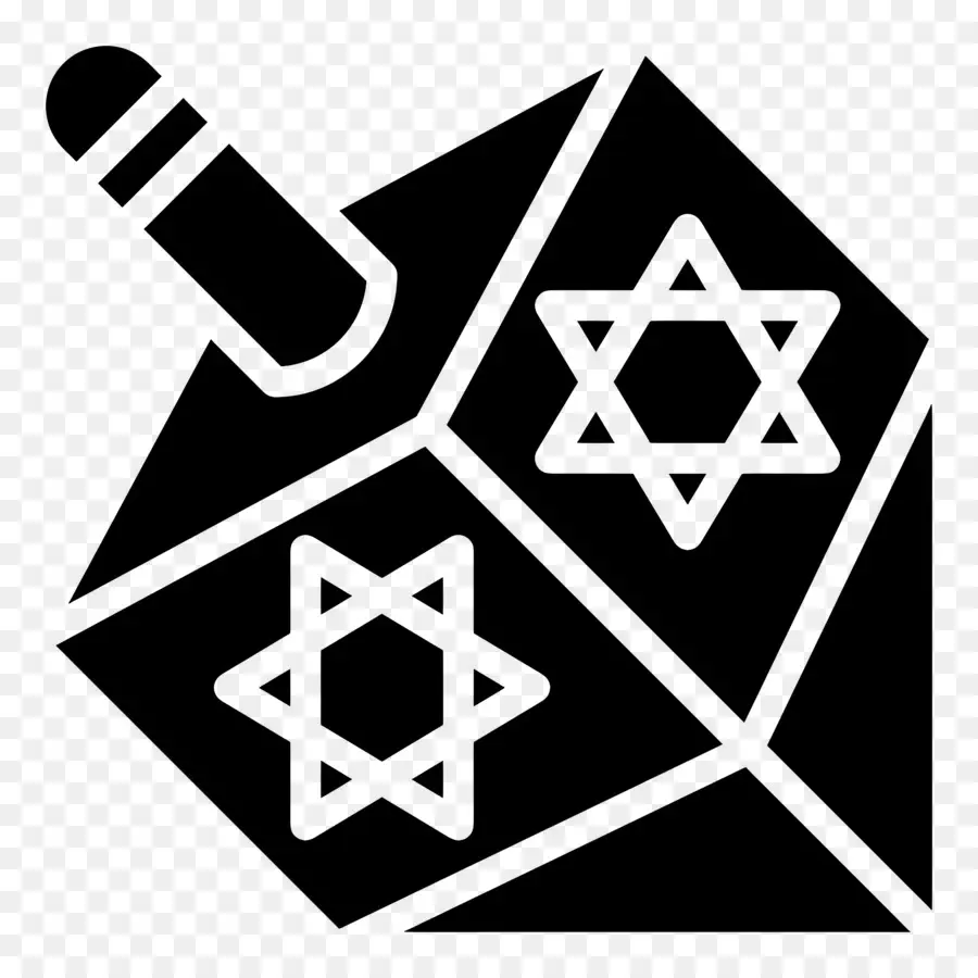 Hanoukka Dreidel，Dreidel Noir PNG