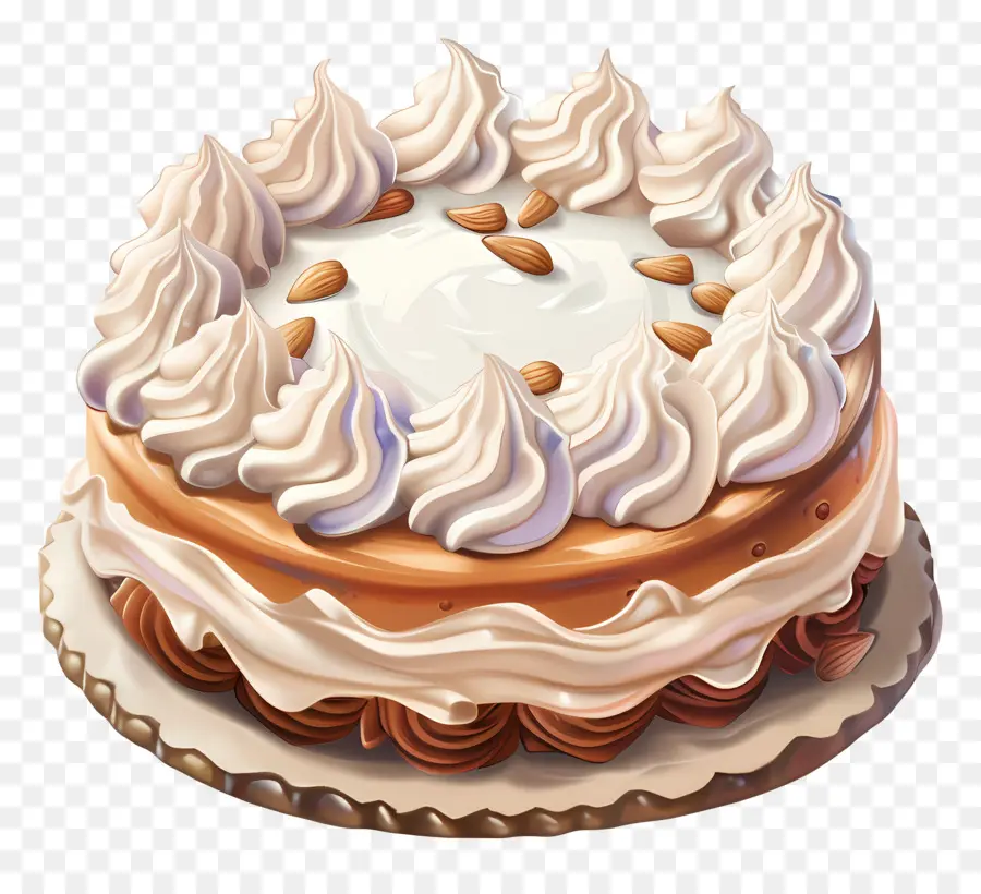 Gâteau 3d，Gâteau Aux Amandes PNG