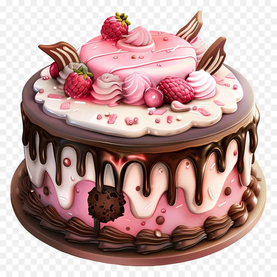 Gâteau 3d，Gâteau Au Chocolat Rose PNG