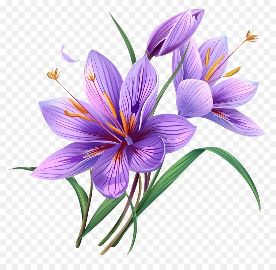 Fleurs De Safran，Fleurs Violettes PNG