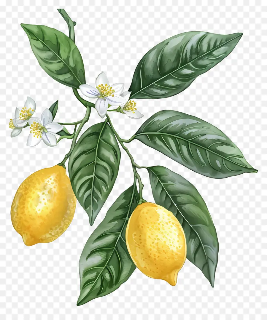 Branche De Citron，Citron PNG