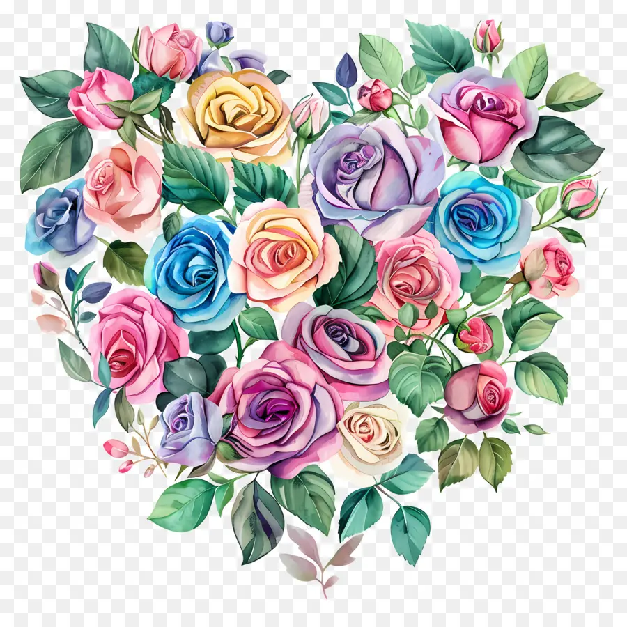 Fleur De Coeur，Roses Violettes PNG