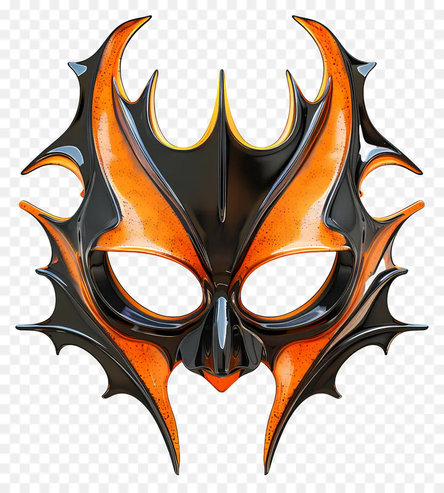 Masque D'halloween，Masque Orange Et Noir PNG