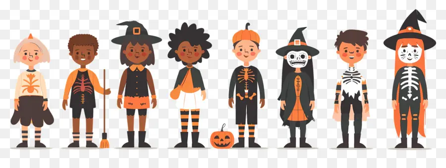 Enfants D'halloween，Enfants En Costumes D'halloween PNG