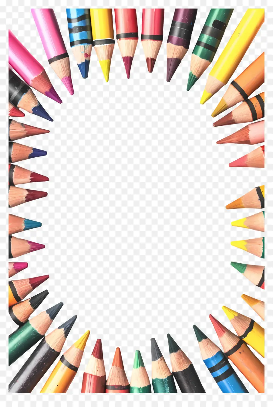 Cadre De Crayons De Couleur，Cadre à Crayons PNG