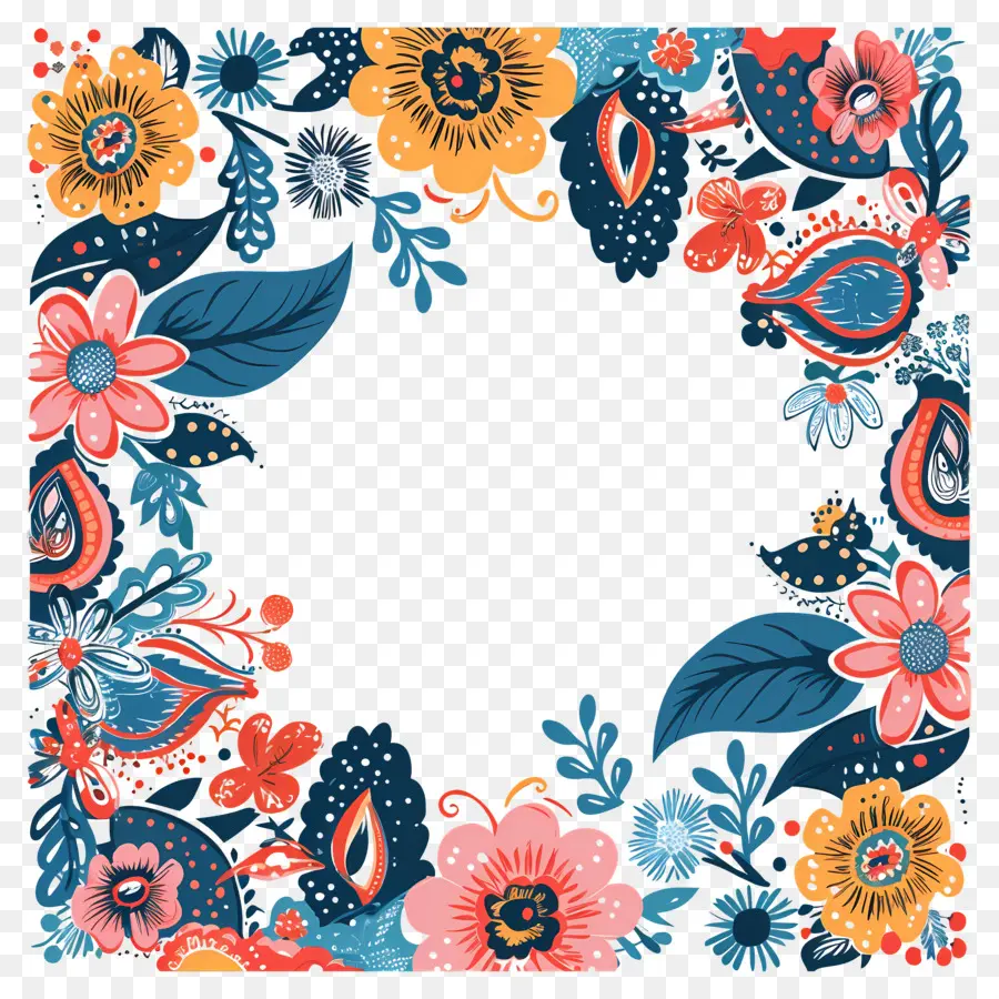 Cadre Floral，Cadre Floral Coloré PNG