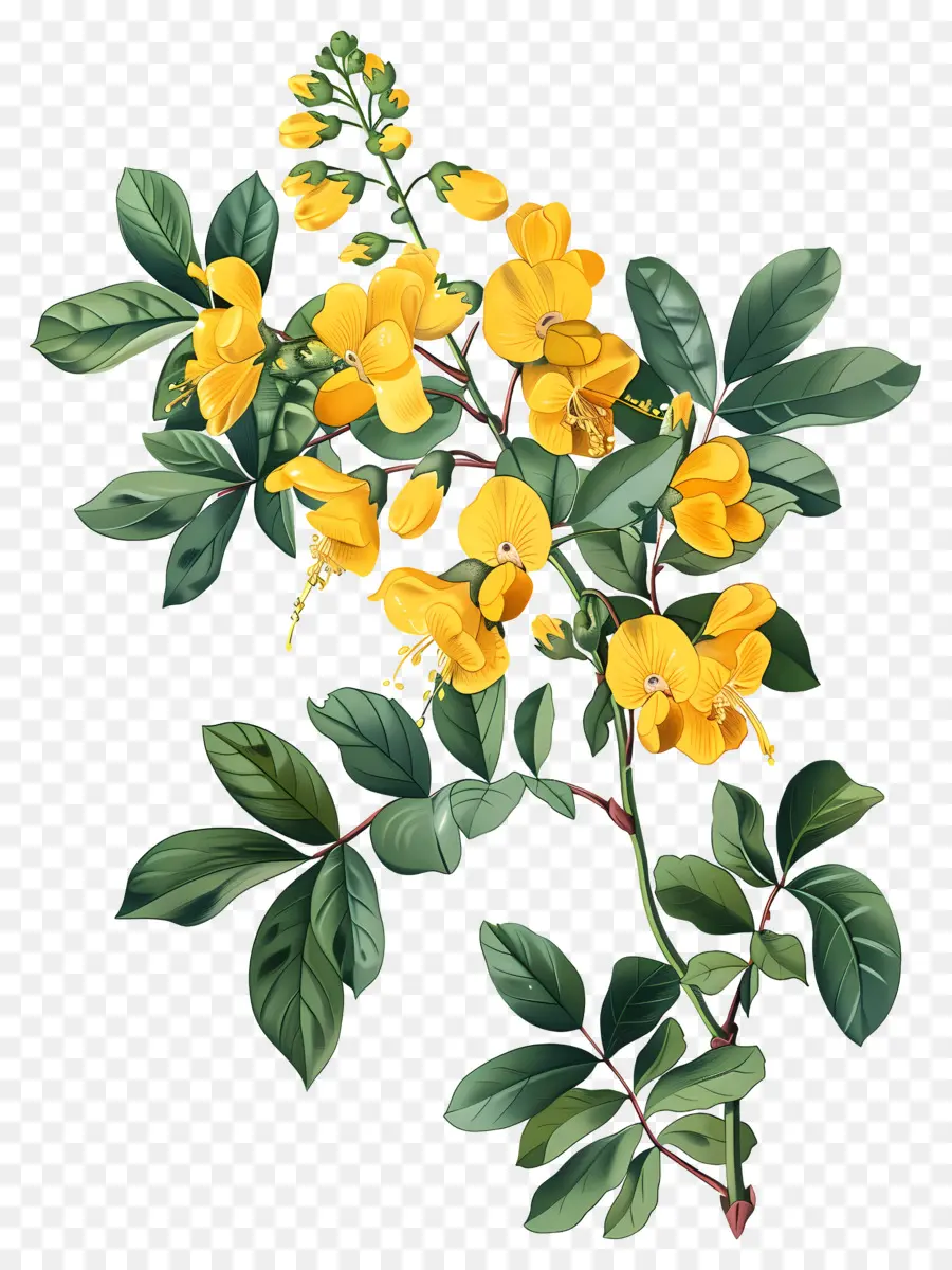 Pois De Sibérie，Plante à Fleurs Jaunes PNG