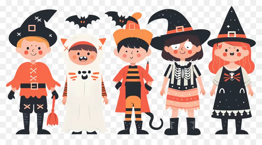 Enfants D'halloween，Enfants En Costumes D'halloween PNG