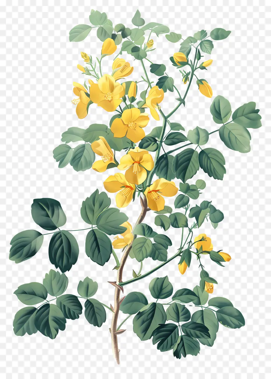 Pois De Sibérie，Plante à Fleurs Jaunes PNG