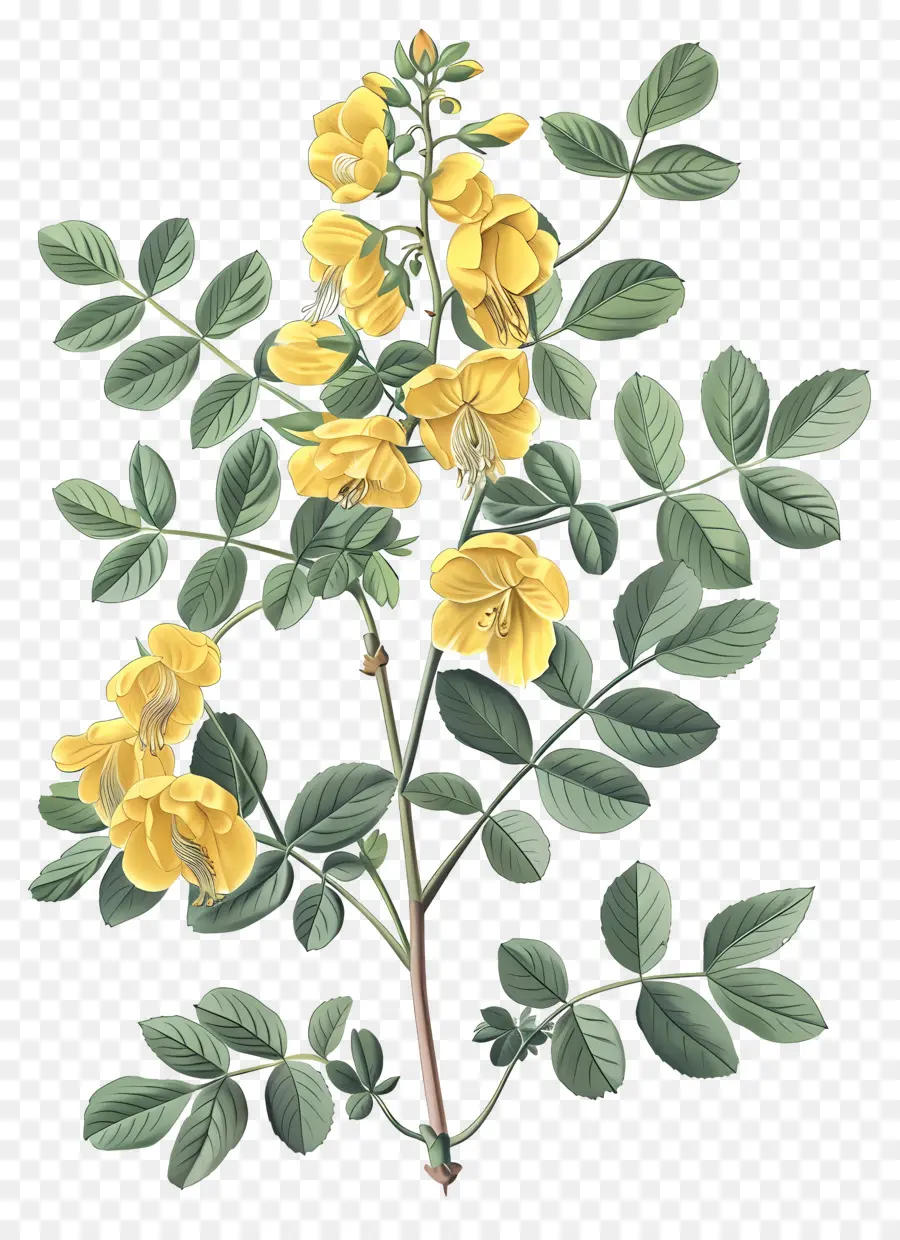 Pois De Sibérie，Plante à Fleurs Jaunes PNG