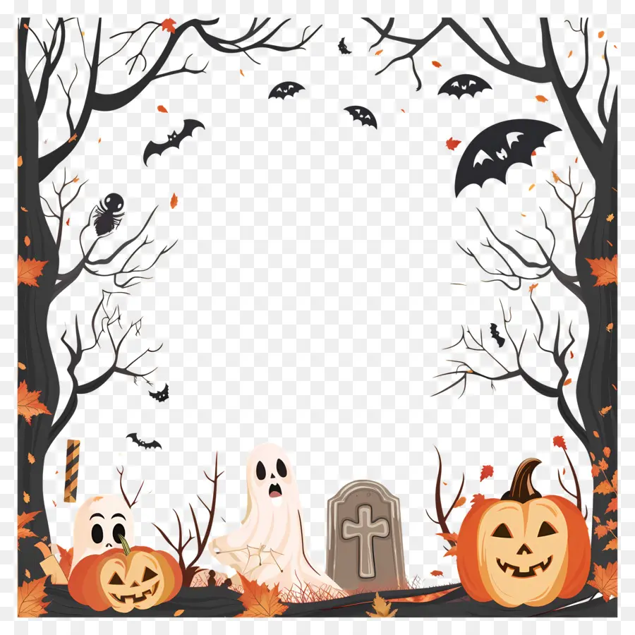 Cadre D'halloween，Citrouille PNG