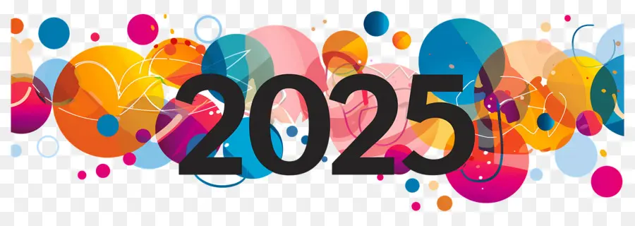 2025 Année，Coloré 2025 PNG