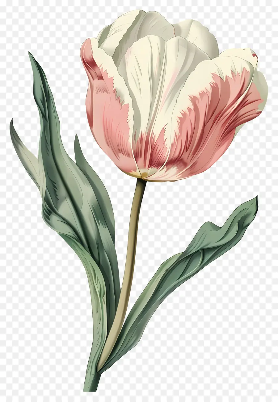 Fleur Vintage，Tulipe Rouge PNG