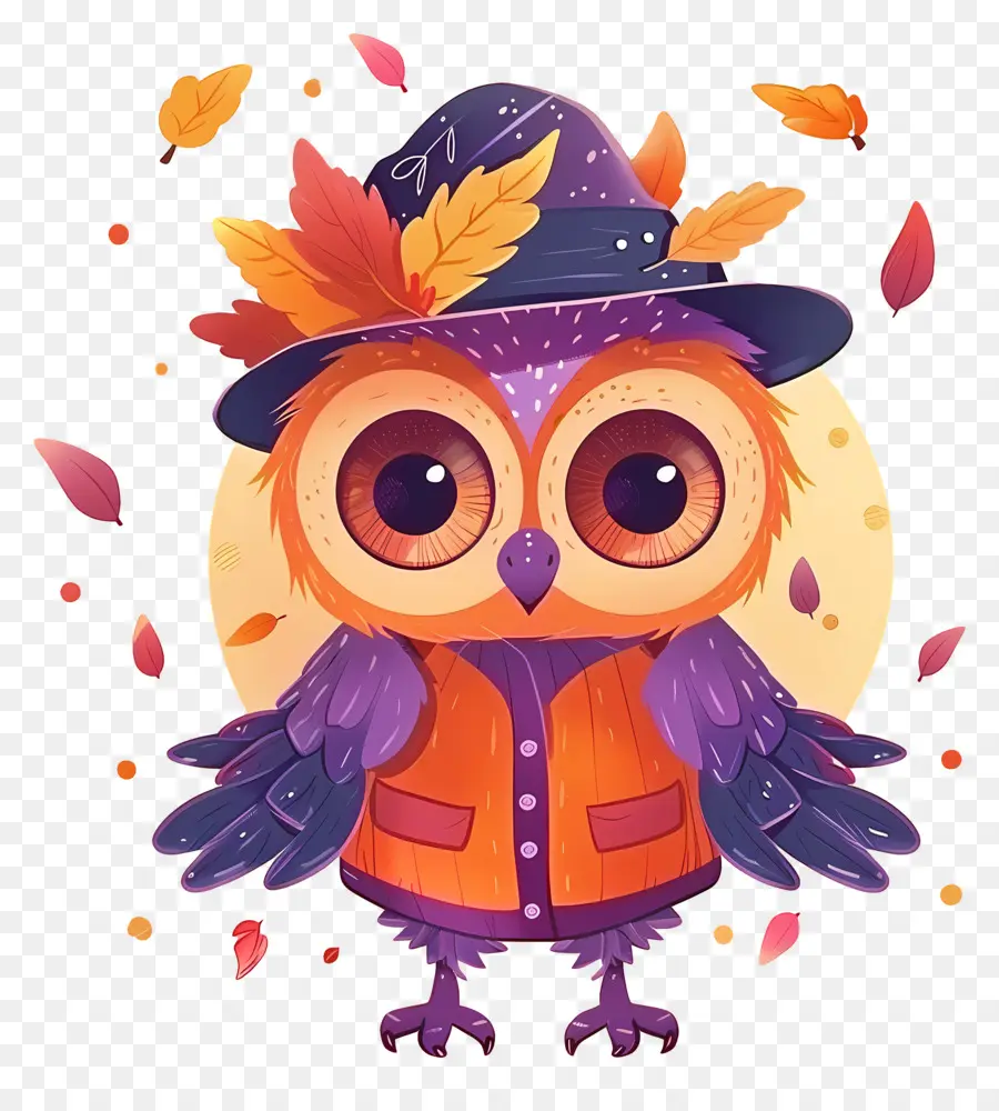 Chouette D'automne，Hibou Mignon PNG