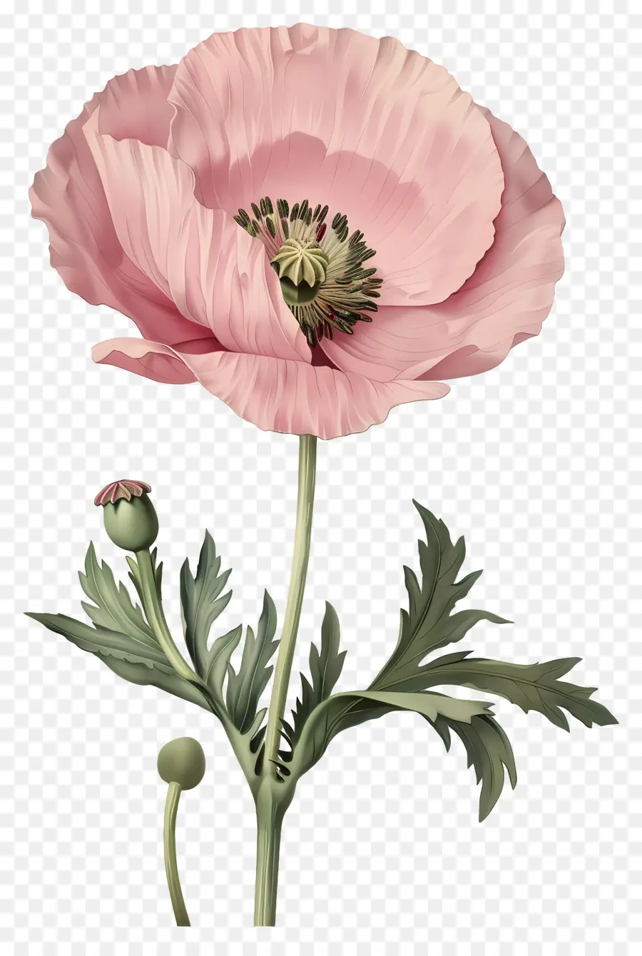 Fleur Vintage，Coquelicot Rose PNG