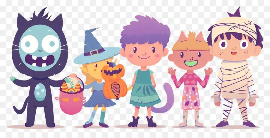 Enfants D'halloween，Enfants D'halloween En Costumes PNG