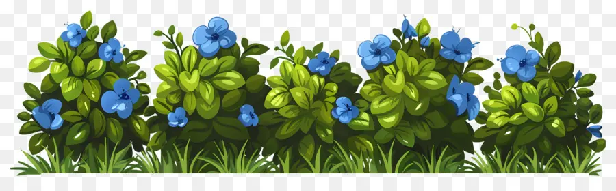 Buisson De Fleurs，Fleurs Bleues PNG