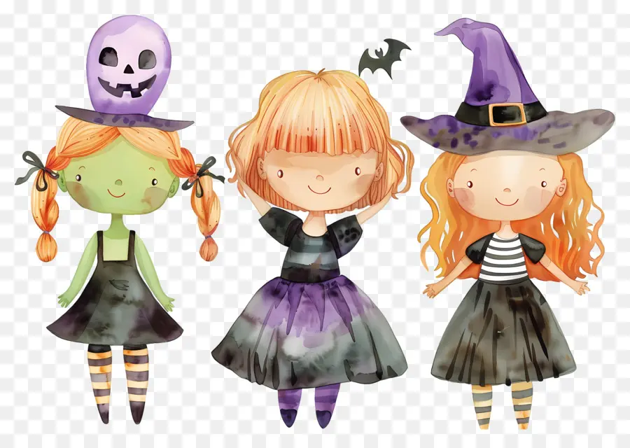 Enfants D'halloween，Enfants En Costumes D'halloween PNG