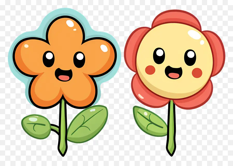 Fleur Emoji，Fleurs De Dessin Animé Mignon PNG