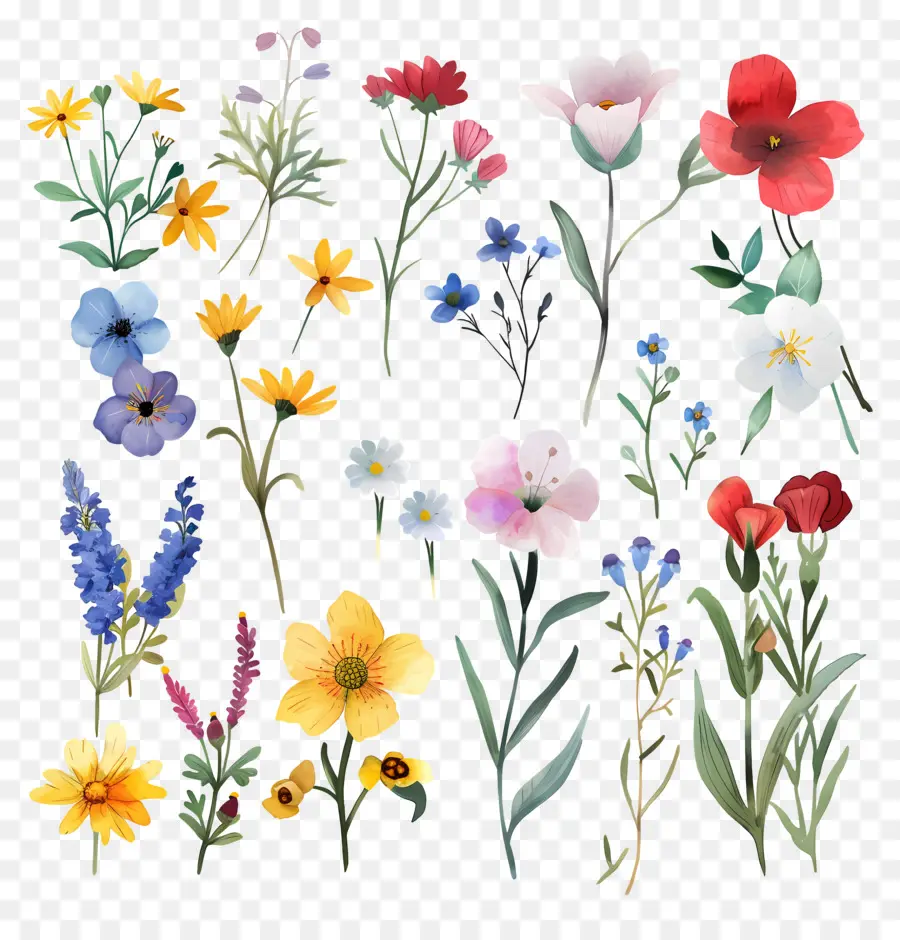 Fleur Sauvage，Fleurs Aquarelles PNG