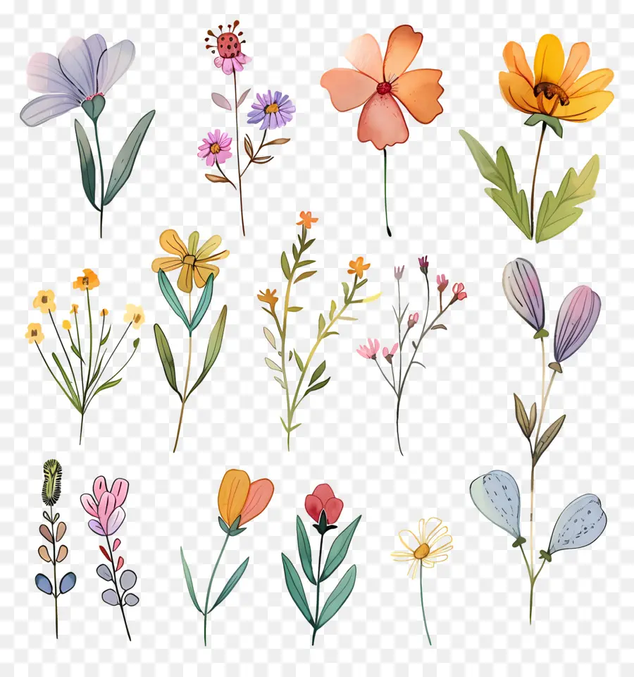 Fleur Sauvage，Fleurs Aquarelles PNG