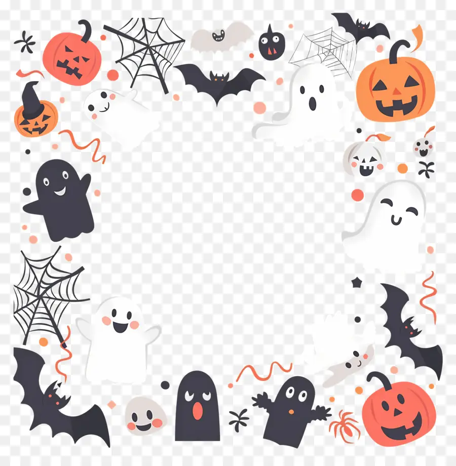 Cadre D'halloween，Citrouilles PNG