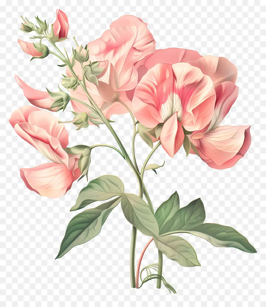 Fleurs Anciennes，Fleurs Pastel PNG