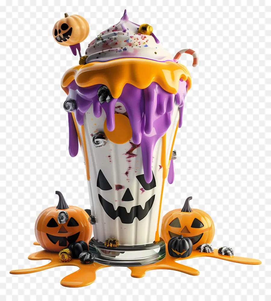 Milk Shake D'halloween，Milk Shake à La Citrouille PNG