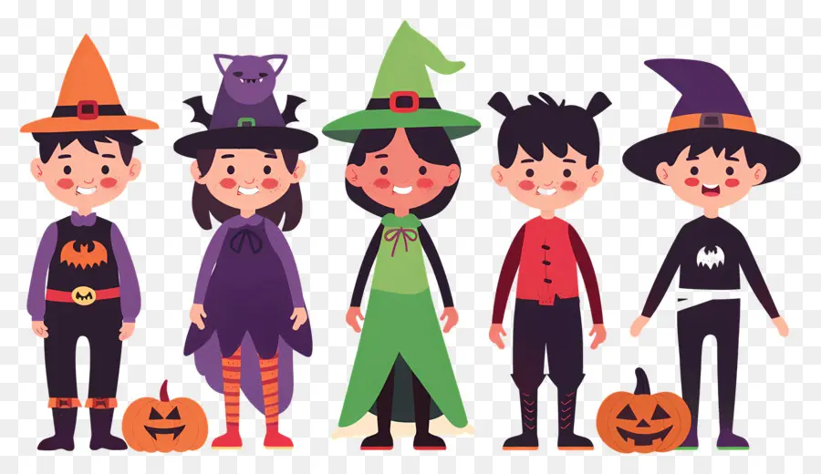 Enfants D'halloween，Enfants En Costumes D'halloween PNG