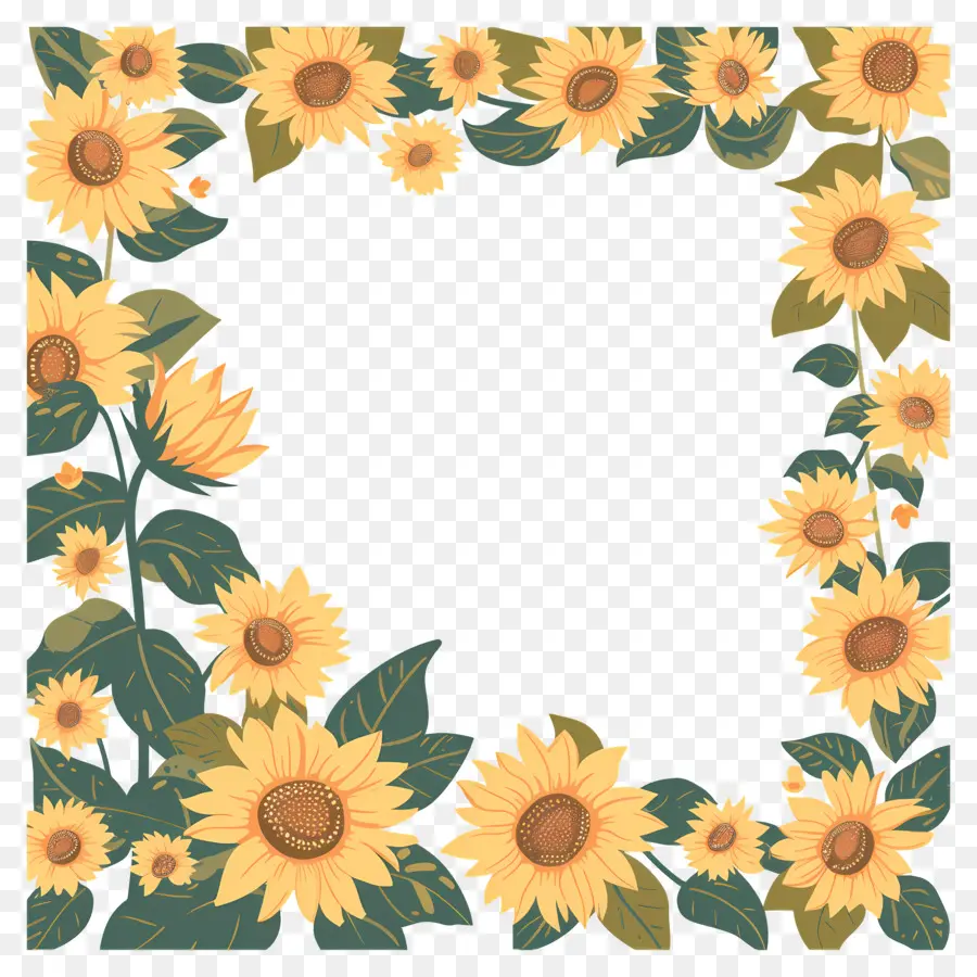 Cadre De Tournesols，Cadre Tournesol PNG