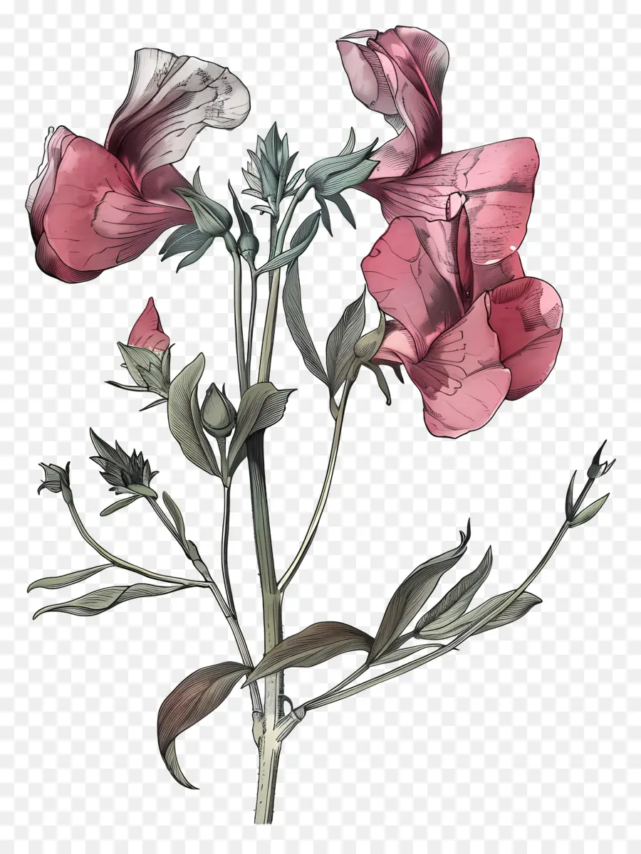 Fleurs Anciennes，Fleurs Rouges PNG