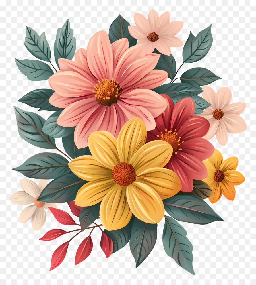 Fleur De Dahlia，Fleurs PNG