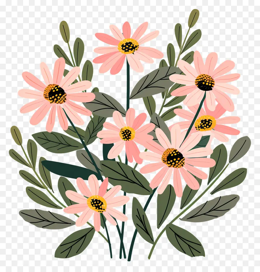 Fleurs De Marguerite，Fleurs Roses PNG