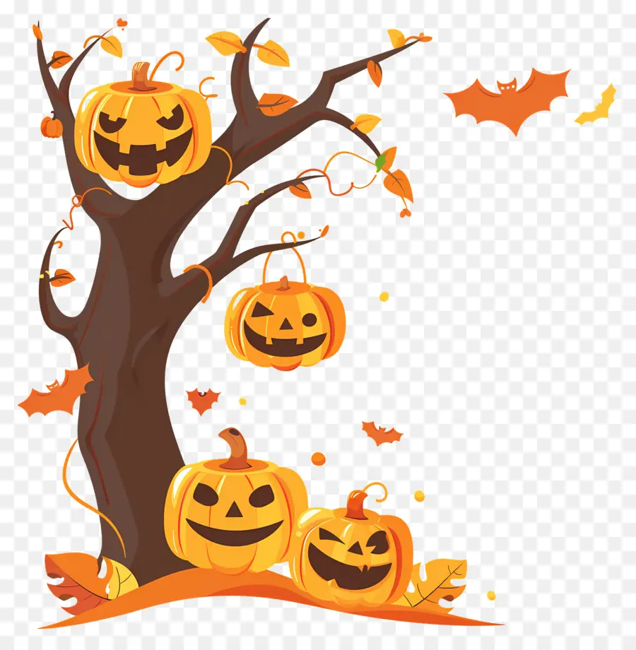 Arbre Halloween，Citrouilles D'halloween PNG