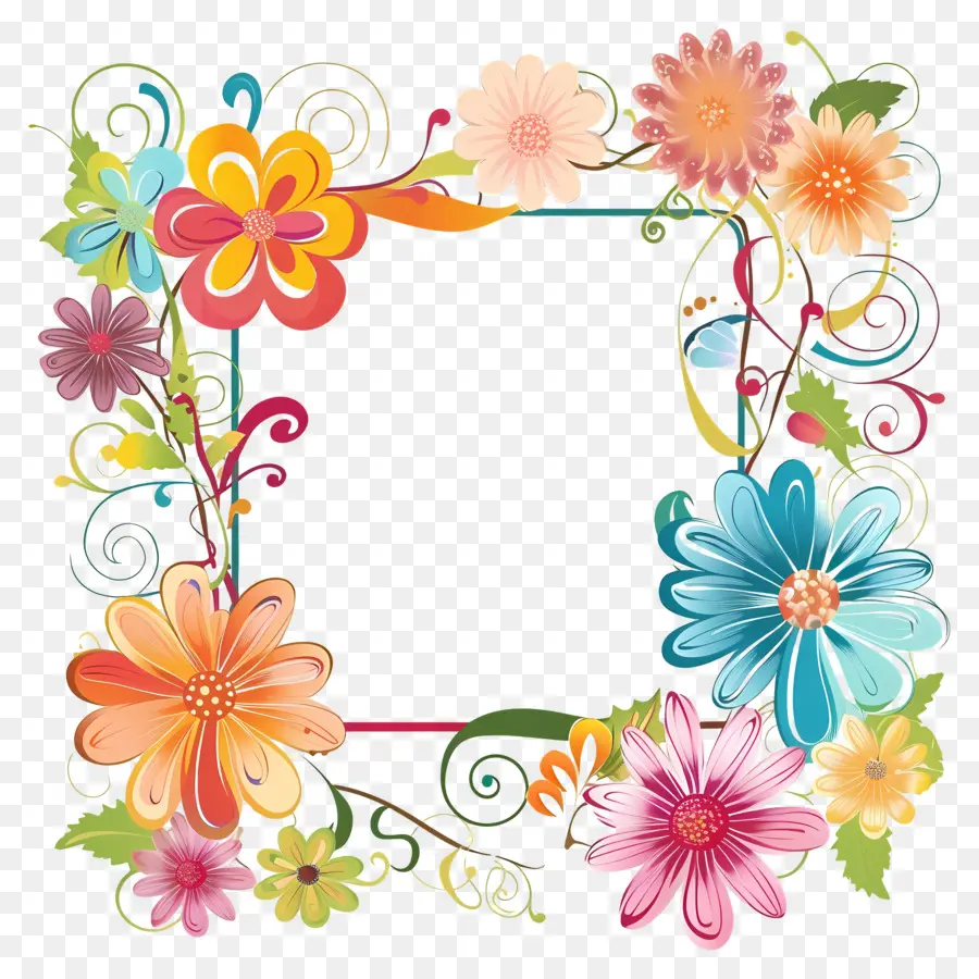 Cadre Floral，Fleurs PNG