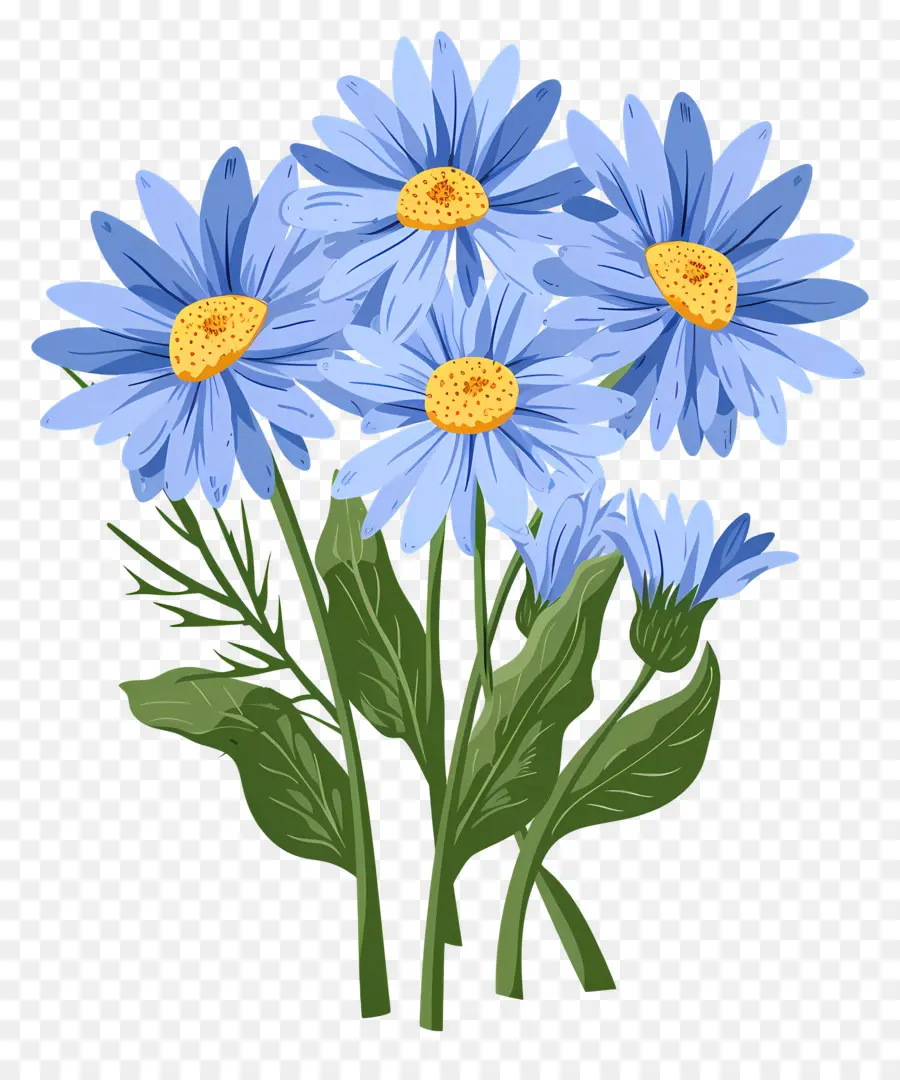 Fleurs De Marguerite，Marguerites Bleues PNG