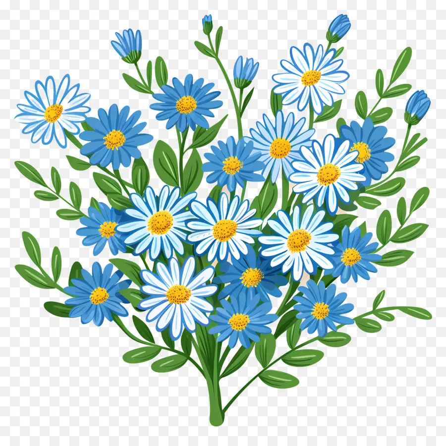 Fleurs De Marguerite，Marguerites Bleues PNG