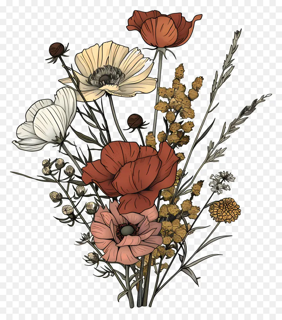 Fleur Sauvage，Fleurs D'automne PNG